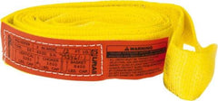 Lift-All - 12' Long x 2" Wide, 3,200 Lb Vertical Capacity, 1 Ply, Polyester Web Sling - 2,500 Lb Choker Capacity, Yellow - Apex Tool & Supply