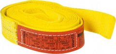Lift-All - 16' Long x 2" Wide, 3,200 Lb Vertical Capacity, 1 Ply, Polyester Web Sling - 2,500 Lb Choker Capacity, Yellow - Apex Tool & Supply