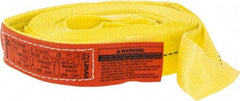 Lift-All - 18' Long x 2" Wide, 3,200 Lb Vertical Capacity, 1 Ply, Polyester Web Sling - 2,500 Lb Choker Capacity, Yellow - Apex Tool & Supply