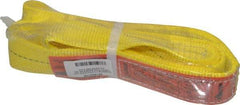 Lift-All - 6' Long x 2" Wide, 3,200 Lb Vertical Capacity, 1 Ply, Polyester Web Sling - 2,500 Lb Choker Capacity, Yellow - Apex Tool & Supply