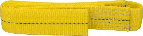 Lift-All - 3' Long x 2" Wide, 3,200 Lb Vertical Capacity, 1 Ply, Polyester Web Sling - 2,500 Lb Choker Capacity, Yellow - Apex Tool & Supply