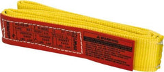 Lift-All - 4' Long x 2" Wide, 3,200 Lb Vertical Capacity, 1 Ply, Polyester Web Sling - 2,500 Lb Choker Capacity, Yellow - Apex Tool & Supply