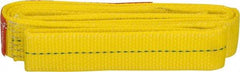 Lift-All - 8' Long x 2" Wide, 3,200 Lb Vertical Capacity, 1 Ply, Polyester Web Sling - 2,500 Lb Choker Capacity, Yellow - Apex Tool & Supply