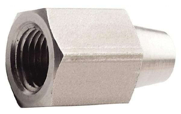 Made in USA - 1/2" Grade 316L Stainless Steel Pipe Fitting - FNPTF x Butt Weld End Connections - Apex Tool & Supply