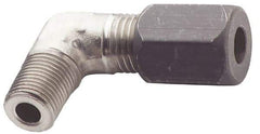 Made in USA - 3/8" OD, Grade 316Stainless Steel Male Elbow - -75 to 750°F, 11/16" Hex, - Apex Tool & Supply