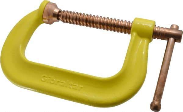 Gibraltar - Regular-Duty 4" Max Opening, 3-1/4" Throat Depth, Forged Steel Standard C-Clamp - 6,200 Lb Capacity, 0" Min Opening, Deep Throat, Copper Plated Screw - Apex Tool & Supply