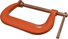 Gibraltar - Regular-Duty 6" Max Opening, 3-1/4" Throat Depth, Forged Steel Standard C-Clamp - 6,600 Lb Capacity, 0" Min Opening, Deep Throat, Copper Plated Screw - Apex Tool & Supply