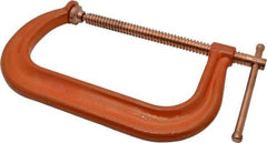 Gibraltar - Regular-Duty 8" Max Opening, 3-1/4" Throat Depth, Forged Steel Standard C-Clamp - 6,900 Lb Capacity, 0" Min Opening, Deep Throat, Copper Plated Screw - Apex Tool & Supply
