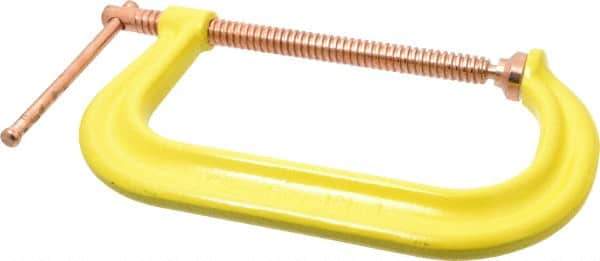 Gibraltar - Regular-Duty 8" Max Opening, 3-1/4" Throat Depth, Forged Steel Standard C-Clamp - 6,900 Lb Capacity, 0" Min Opening, Deep Throat, Copper Plated Screw - Apex Tool & Supply