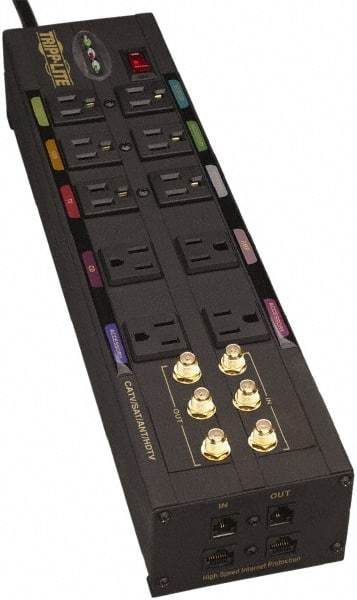Tripp-Lite - 10 Outlets, 120 VAC15 Amps, 10' Cord, Power Outlet Strip - Floor, Keyhole Mount, 5-15 NEMA Configuration, 3-1/2" Strip - Apex Tool & Supply