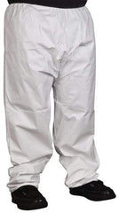PRO-SAFE - Size M, Microporous Spun Bonded Polyolefin General Purpose Work Pants - White - Apex Tool & Supply