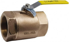 Conbraco - 2-1/2" Pipe, Standard Port, Lead Free Bronze Standard Ball Valve - 2 Piece, Female NPT Ends, Lever Handle, 600 WOG, 150 WSP - Apex Tool & Supply