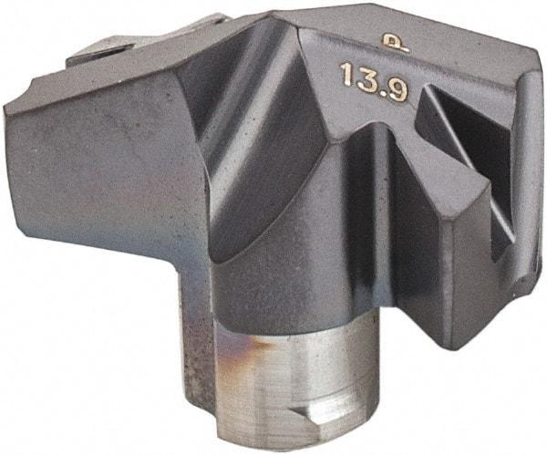 Iscar - Series ICP, 13.89mm Diam Grade IC908 140° Replaceable Drill Tip - Carbide, TiAlN Finish, 13 Seat Size - Apex Tool & Supply