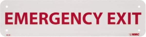 NMC - Emergency Exit, Plastic Exit Sign - 12" Wide x 3" High, Glow-in-the-Dark - Apex Tool & Supply