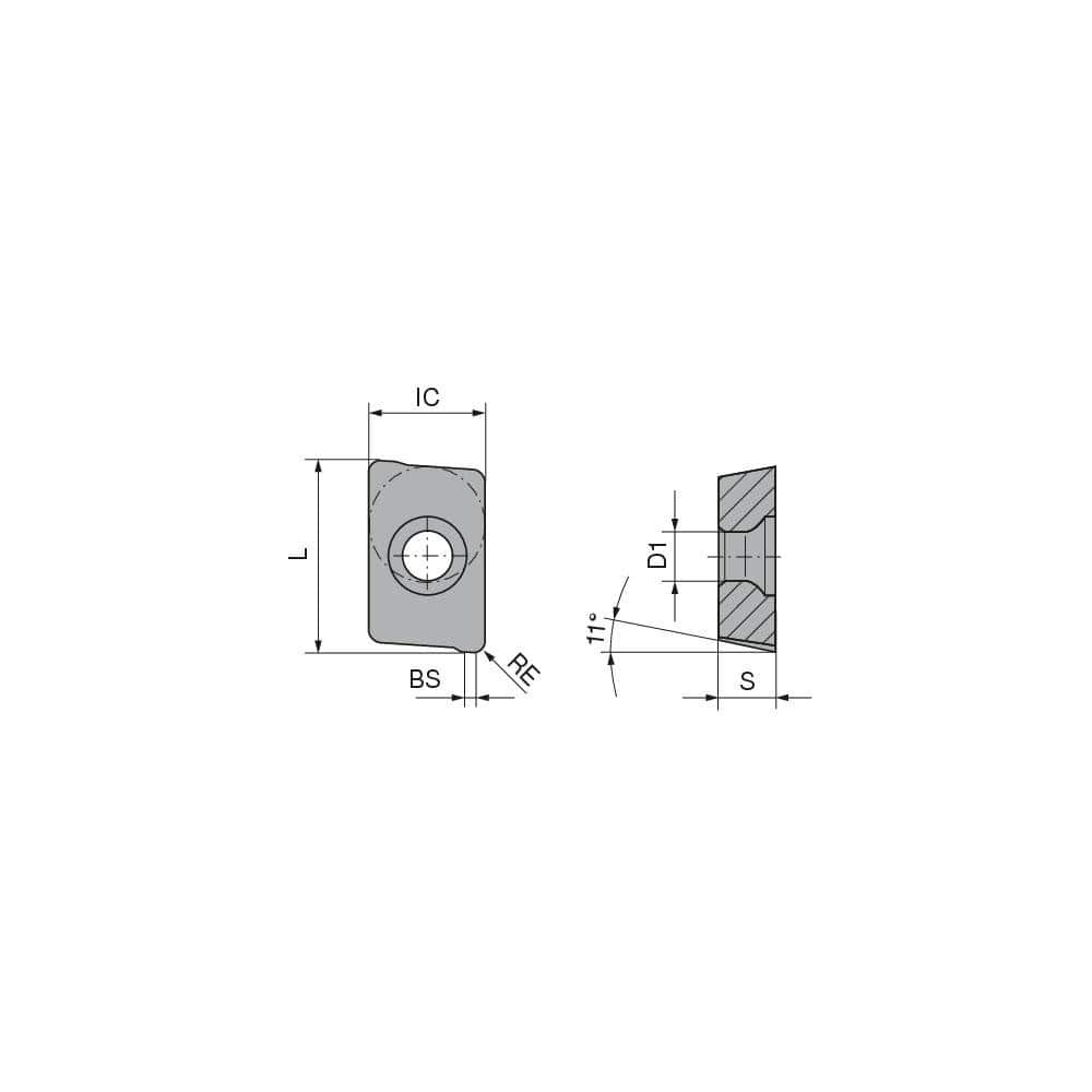 Milling Insert:  APKT 1604PDSR-29 CTCP230,  CTCP230,  Solid Carbide N/A Finish,