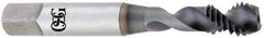 OSG - M10x1.25 Metric Fine 2 Flute Modified Bottoming Spiral Flute Tap - Vanadium High Speed Steel, TiCN Finish, 2-15/16" OAL, Right Hand Flute, Right Hand Thread, D6, Series 13158 - Exact Industrial Supply