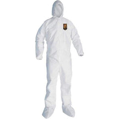 KleenGuard - Size L SMS General Purpose Coveralls - White, Zipper Closure, Elastic Cuffs, Elastic Ankles, Seamless - Apex Tool & Supply