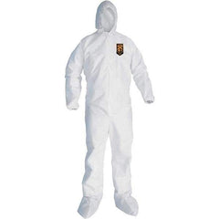KleenGuard - Size 4XL SMS General Purpose Coveralls - White, Zipper Closure, Elastic Cuffs, Elastic Ankles, Seamless - Apex Tool & Supply
