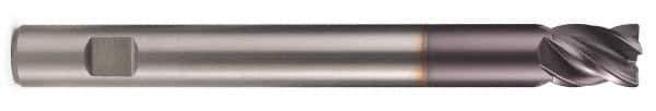 Kennametal - 1/2", 4 Flute, Single End, Solid Carbide, Corner Chamfer End Mill - 3" OAL, Right Hand Flute, 1-1/4" LOC, Right Hand Cut - Apex Tool & Supply