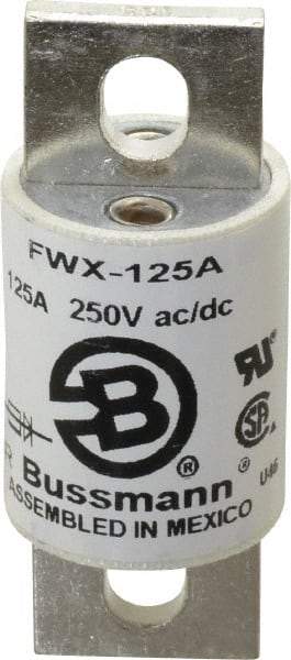 Cooper Bussmann - 250 VAC/VDC, 125 Amp, Fast-Acting Semiconductor/High Speed Fuse - Stud Mount Mount, 3-1/8" OAL, 200 (RMS), 50 at DC kA Rating, 1-7/32" Diam - Apex Tool & Supply