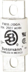 Cooper Bussmann - 250 VAC/VDC, 200 Amp, Fast-Acting Semiconductor/High Speed Fuse - Stud Mount Mount, 3-1/8" OAL, 200 (RMS), 50 at DC kA Rating, 1-7/32" Diam - Apex Tool & Supply