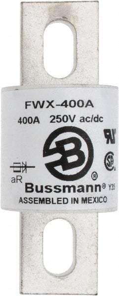 Cooper Bussmann - 250 VAC/VDC, 400 Amp, Fast-Acting Semiconductor/High Speed Fuse - Stud Mount Mount, 3-27/32" OAL, 200 (RMS), 50 at DC kA Rating, 1-1/2" Diam - Apex Tool & Supply