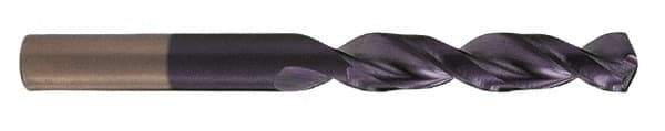 Cleveland - #38 135° Parabolic Flute Cobalt Screw Machine Drill Bit - TiCN Finish, Right Hand Cut, 13/16" Flute Length, 1-13/16" OAL, Split Point, Straight Shank - Apex Tool & Supply