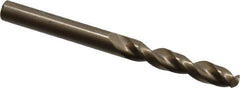 Cleveland - #6 135° Parabolic Flute Cobalt Screw Machine Drill Bit - Oxide/Gold Finish, Right Hand Cut, 1-1/4" Flute Length, 2-3/8" OAL, Split Point, Straight Shank - Apex Tool & Supply