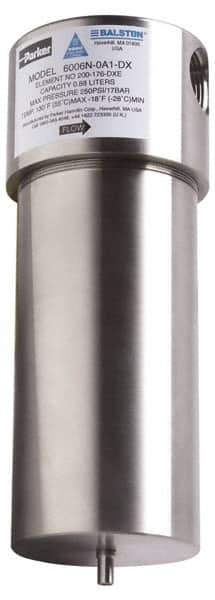 Parker - 1" Port, 12" High x 4" Wide, FRL Filter with Stainless Steel Bowl & Automatic Drain - 175 Max psi, 120°F Max - Apex Tool & Supply