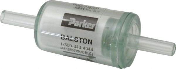 Parker - 1/4" Outlet, 125 Max psi, Inline Filters, Regulators & Lubricators - 6.6 CFM, Disposable Gas or Liquid Filter, 3-1/4" Long - Apex Tool & Supply
