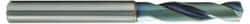 OSG - 9.6mm 140° Spiral Flute Solid Carbide Screw Machine Drill Bit - WD1 Finish, Right Hand Cut, 48mm Flute Length, Standard Point, Straight Shank, Through Coolant - Apex Tool & Supply