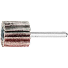 PFERD - 1" Diam x 1" Face Width, Aluminum Oxide Coated Mounted Flap Wheel - 1/4" Shank Mount, 120 Grit, 25,000 Max RPM - Apex Tool & Supply