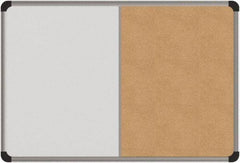 UNIVERSAL - 24" Wide x 18" High Dry Erase Combination Cork Bulletin Board - Melamine, Natural & White - Apex Tool & Supply