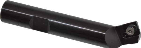 Kennametal - 60° Lead Angle, 0.981" Max Cut Diam, 0.46" Min Cut Diam, 0.136" Max Depth of Cut, Indexable Chamfer and Angle End Mill - 1 Insert, SDEB 26152 Insert Style, 3" Overall Length, Straight Shank - Apex Tool & Supply