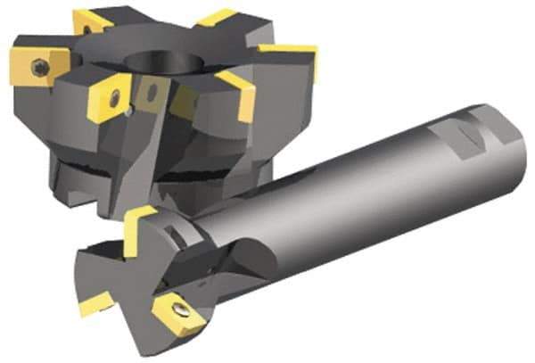 Kennametal - 1-1/4" Cut Diam, 0.58" Max Depth of Cut, 1" Shank Diam, Indexable Plunge End Mill - Straight Shank, XPCW 2533L, XPMT 2533L Insert Style, KISZR Toolholder Style, Through Coolant - Apex Tool & Supply