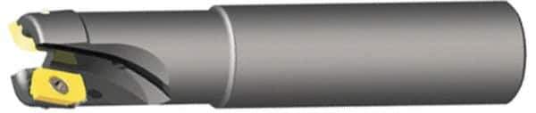 Kennametal - 1-1/4" Cut Diam, 0.404" Max Depth of Cut, 1-1/4" Shank Diam, 8" OAL, Indexable Square Shoulder End Mill - LFEW 252... Inserts, Cylindrical Shank, 0° Lead Angle - Apex Tool & Supply