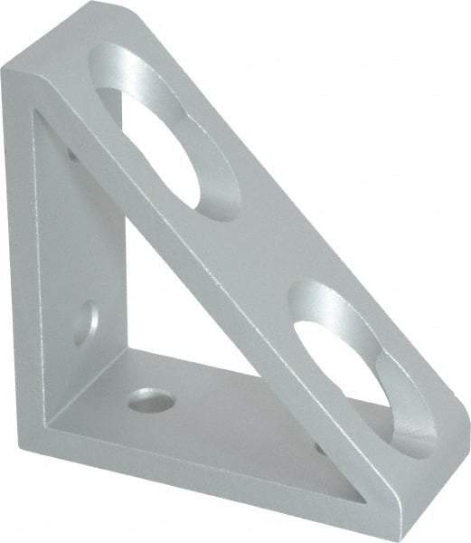80/20 Inc. - 1.31" Wide, 3" High, Open Shelving 4 Hole Inside Corner Gusset - Aluminum, 3" Deep, Use with Series 15 & Bolt Kit 3320 - Apex Tool & Supply