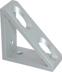 80/20 Inc. - 1.31" Wide, 3" High, Open Shelving 4 Hole Inside Corner Gusset - Aluminum, 3" Deep, Use with Series 15 & Bolt Kit 3320 - Apex Tool & Supply