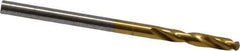 Guhring - #36 130° Parabolic Flute Cobalt Screw Machine Drill Bit - TiN Finish, Right Hand Cut, 16mm Flute Length, 46mm OAL, Standard Point, Straight Shank - Apex Tool & Supply