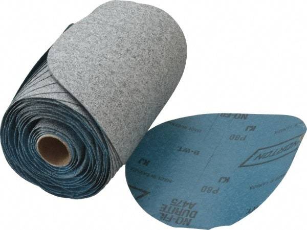 Norton - 6" Diam, 80 Grit Silicon Carbide Adhesive PSA Disc - Coarse Grade, Gray, B Weighted Backing, Flexible - Apex Tool & Supply