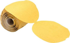 Norton - 5" Diam, 180 Grit Aluminum Oxide Adhesive PSA Disc - Fine Grade, Yellow, C Weighted Backing, Flexible - Apex Tool & Supply