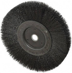 Weiler - 6" OD, 5/8" Arbor Hole, Crimped Steel Wheel Brush - 1/2" Face Width, 1-7/16" Trim Length, 0.006" Filament Diam, 6,000 RPM - Apex Tool & Supply