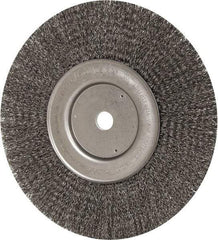 Weiler - 10" OD, 3/4" Arbor Hole, Crimped Steel Wheel Brush - 3/4" Face Width, 2-1/2" Trim Length, 0.014" Filament Diam, 4,000 RPM - Apex Tool & Supply