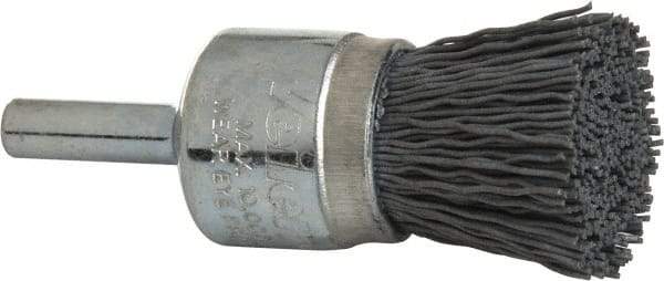 Weiler - 320 Grit, 3/4" Brush Diam, Crimped, End Brush - Extra Fine Grade, 1/4" Diam Shank, 10,000 Max RPM - Apex Tool & Supply