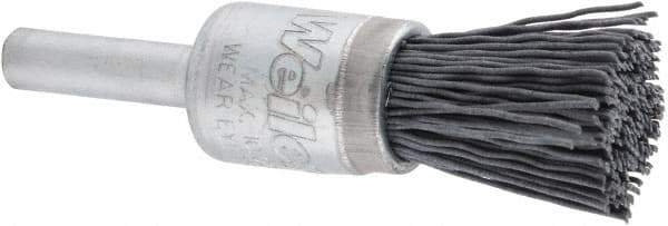 Weiler - 320 Grit, 1/2" Brush Diam, Crimped, End Brush - Extra Fine Grade, 1/4" Diam Shank, 10,000 Max RPM - Apex Tool & Supply