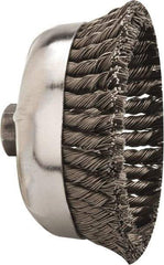 Weiler - 6" Diam, 5/8-11 Threaded Arbor, Steel Fill Cup Brush - 0.035 Wire Diam, 1-3/8" Trim Length, 6,600 Max RPM - Apex Tool & Supply
