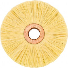 Weiler - 3" OD, 1/2" Arbor Hole, Natural Fiber Wheel Brush - 1/2" Face Width, 1" Trim Length, 20,000 RPM - Apex Tool & Supply