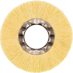 Weiler - 6" OD, 2" Arbor Hole, Natural Fiber Wheel Brush - 5/8" Face Width, 1-1/2" Trim Length, 6,000 RPM - Apex Tool & Supply