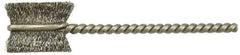 Weiler - 1/2" Diam Flat Steel Tube Brush - 0.005" Filament Diam, 9/16" Brush Length, 2-1/8" OAL, 3/32" Diam Shank - Apex Tool & Supply