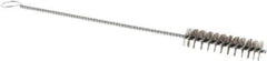 Weiler - 2" Long x 1/2" Diam Stainless Steel Hand Tube Brush - Single Spiral, 8" OAL, 0.004" Wire Diam, 1/8" Shank Diam - Apex Tool & Supply
